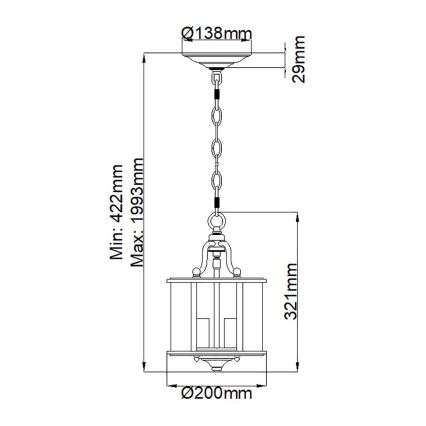 Hinkley - Kronleuchter mit Kettenaufhängung GENTRY 3xE14/60W/230V polierter Chrom