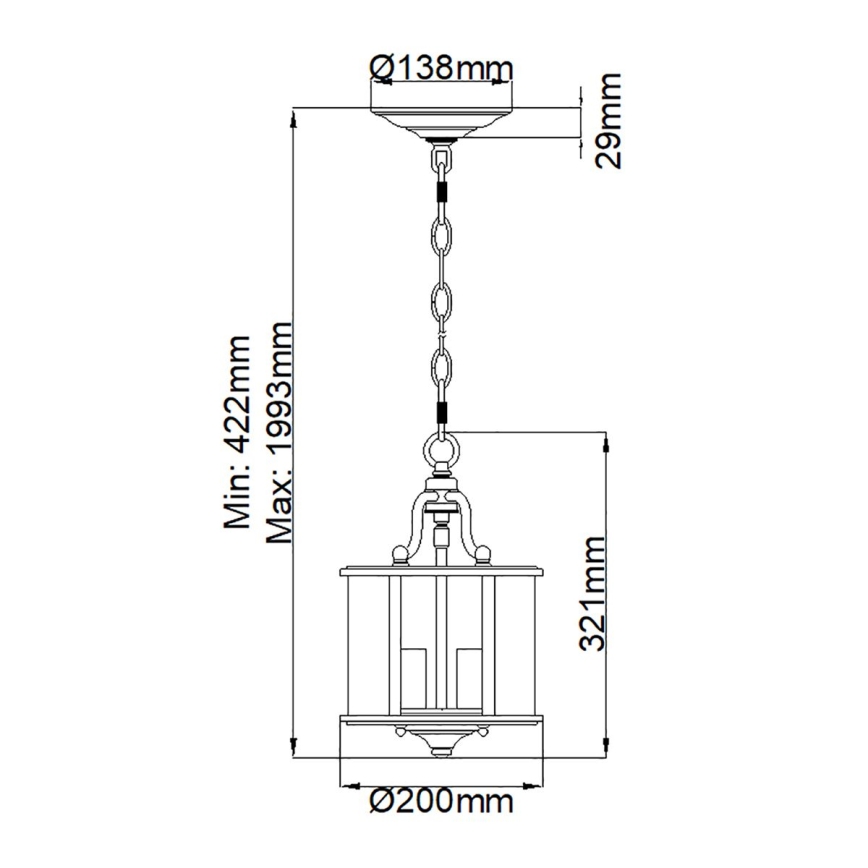 Hinkley - Kronleuchter mit Kettenaufhängung GENTRY 3xE14/60W/230V polierter Chrom