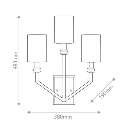 Hinkley - Wandleuchte MOORE 3xE14/40W/230V goldfarben