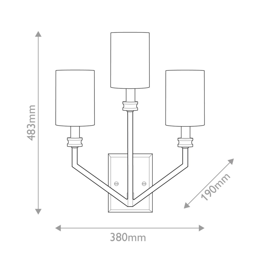 Hinkley - Wandleuchte MOORE 3xE14/40W/230V goldfarben