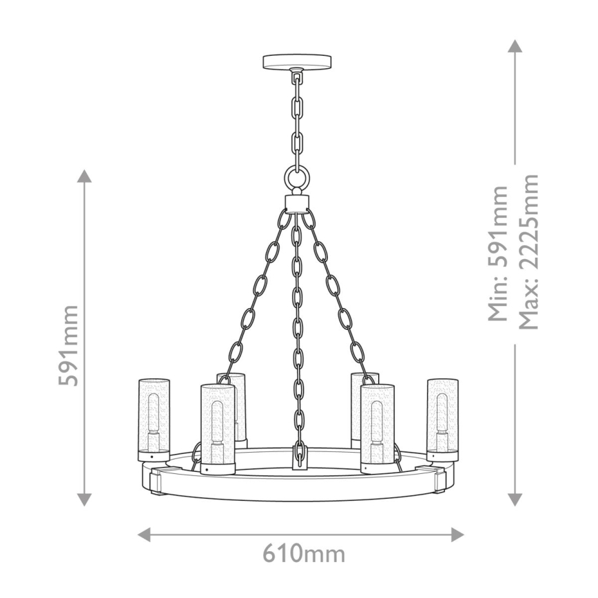 Hinkley - Kronleuchter an Kette SAWYER 6xE14/40W/230V braun