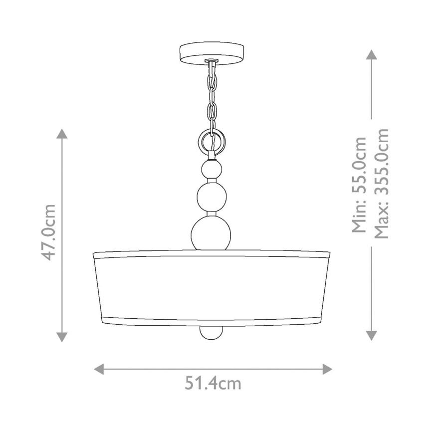 Hinkley - Kronleuchter an Kette ZELDA 3xE27/60W/230V glänzender Chrom