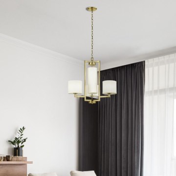 Hinkley - Ketten-Kronleuchter HAMPTON 4xE27/60W/230V goldfarben