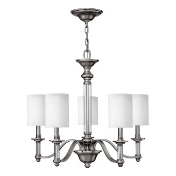 Hinkley - Kronleuchter mit Kette SUSSEX 5xE14/40W/230V mattchrom