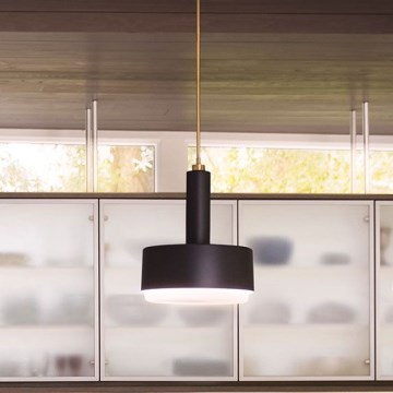 Hinkley - Stangen‑Pendelleuchte CEDRIC, 2 × E27 (max. 60 W), 230 V, Ø 33 cm, gold/schwarz