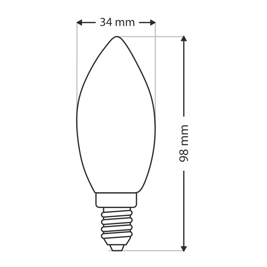 Hochleistungs-Glühlampe C35 E14/40W/230V 2700K