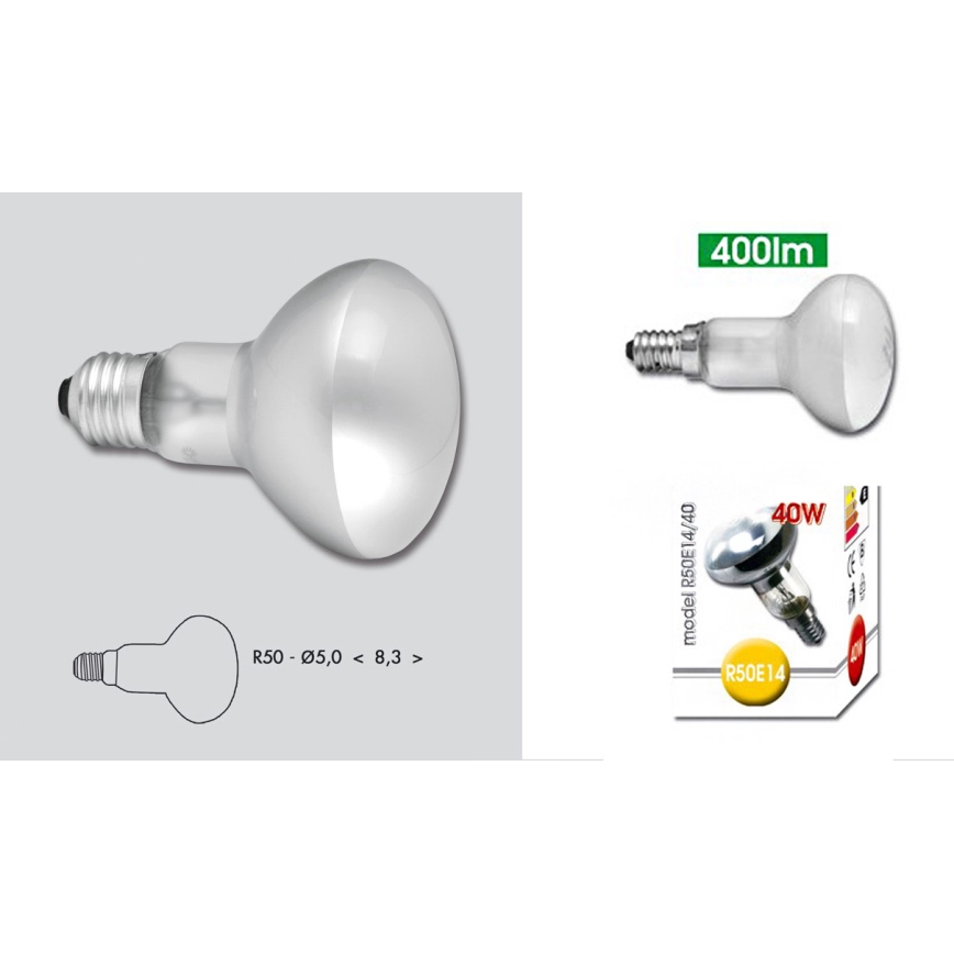 Hochleistungs-Glühlampe E14/40W/230V 2700K - Ecolite