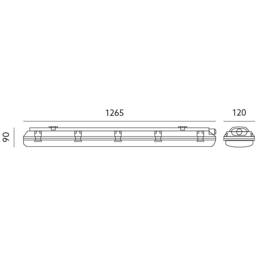 Hochleistungs-Leuchtstofflampe T8 2xG13/18W/230V IP65