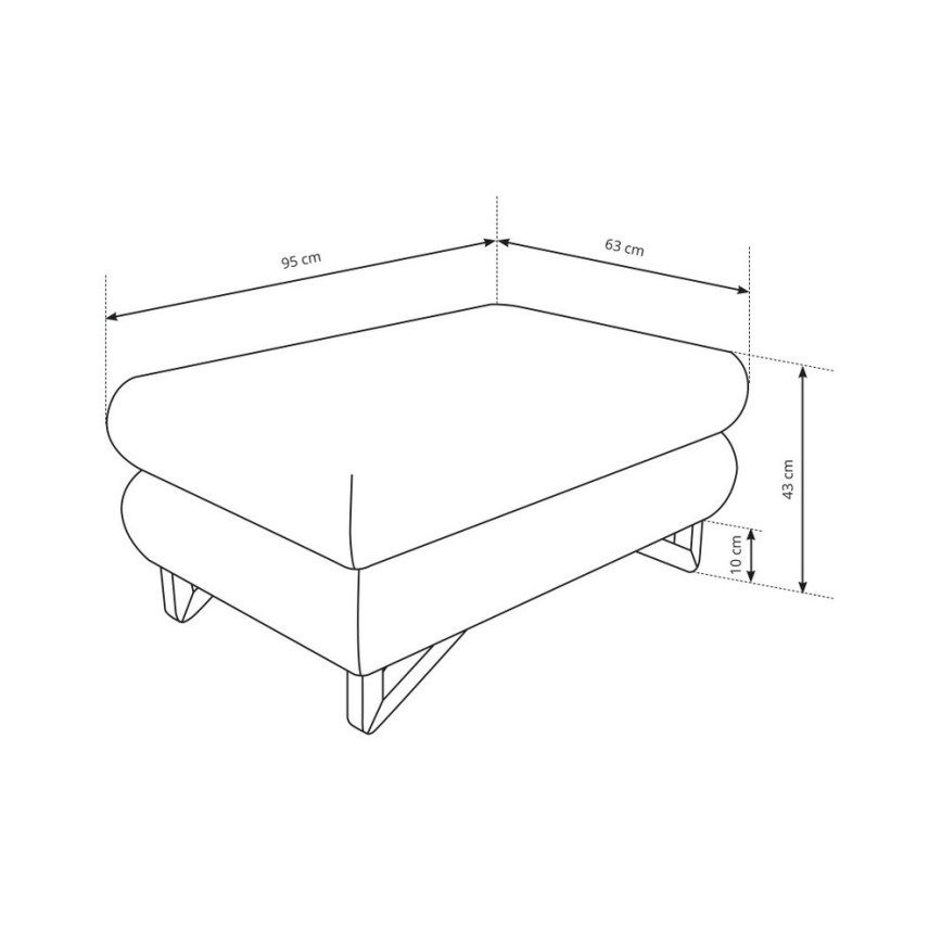 Hocker AVESTA 63x95 cm grau