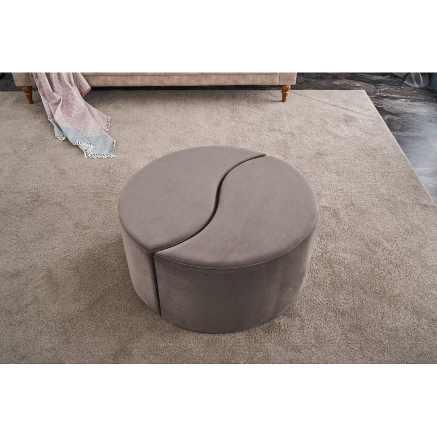 Hocker JING Ø 80 cm, braun