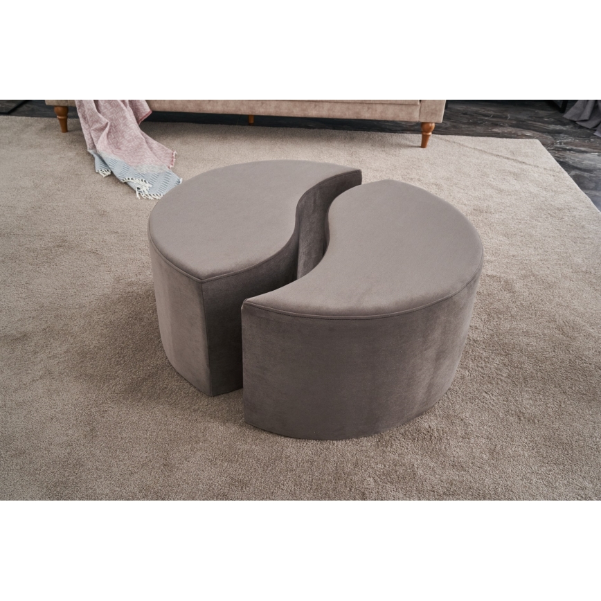 Hocker JING Ø 80 cm, braun