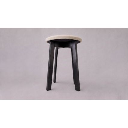 Hocker KUBE Ø 36 cm schwarz/beige