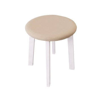 Hocker KUBE Ø 36 cm weiß/beige