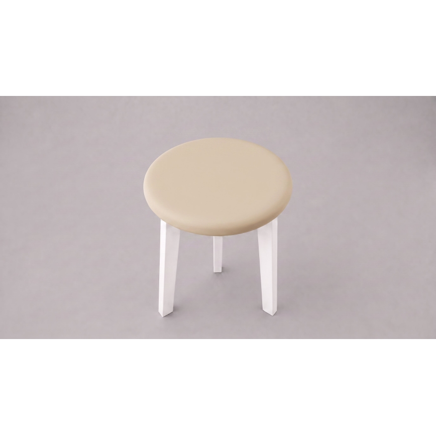 Hocker KUBE Ø 36 cm weiß/beige