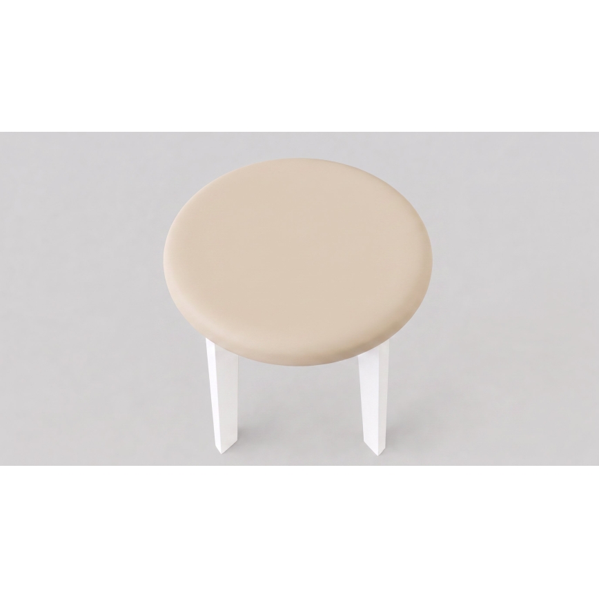 Hocker KUBE Ø 36 cm weiß/beige