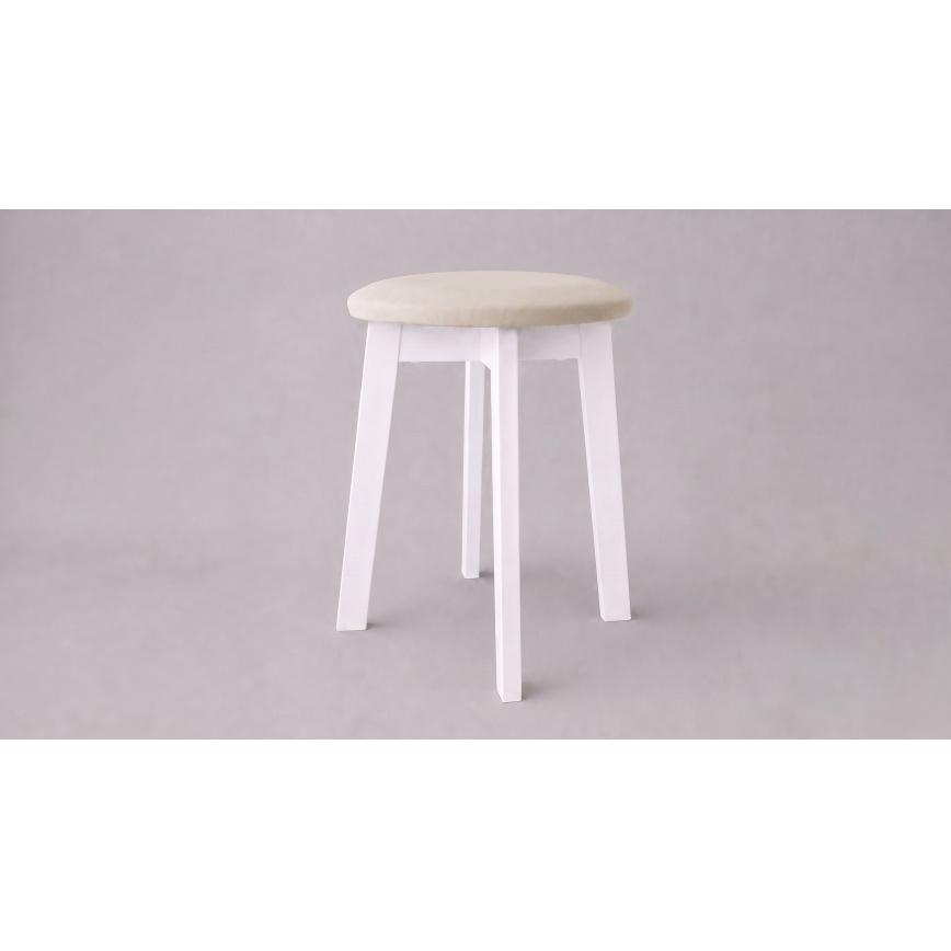 Hocker KUBE Ø 36 cm weiß/beige