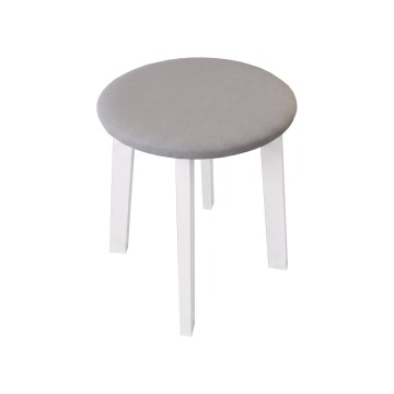 Hocker KUBE Ø 36 cm weiß/grau