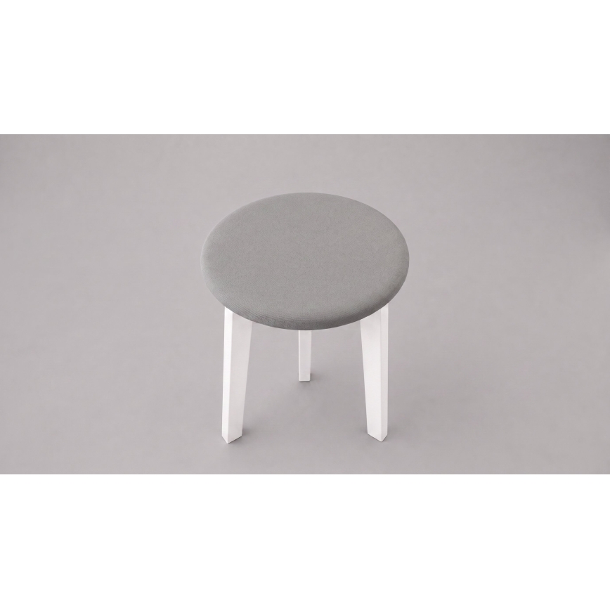 Hocker KUBE Ø 36 cm weiß/grau