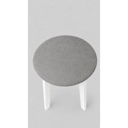 Hocker KUBE Ø 36 cm weiß/grau