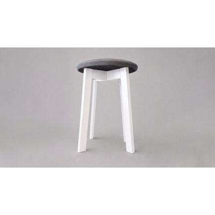 Hocker KUBE Ø 36 cm weiß/grau