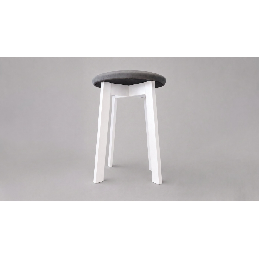 Hocker KUBE Ø 36 cm weiß/grau