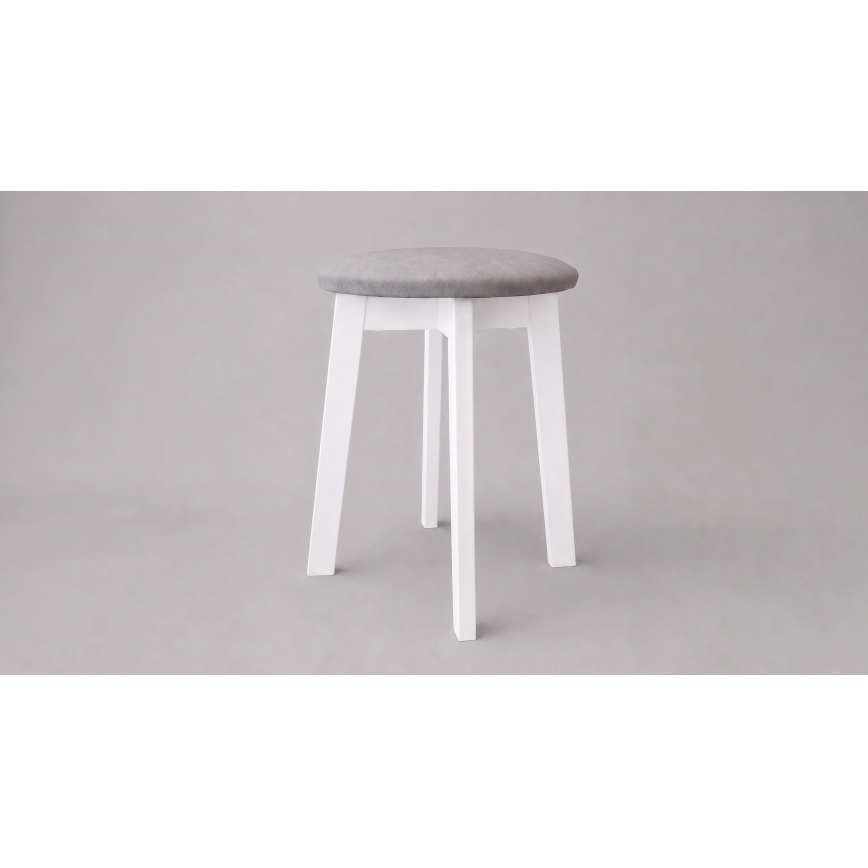 Hocker KUBE Ø 36 cm weiß/grau
