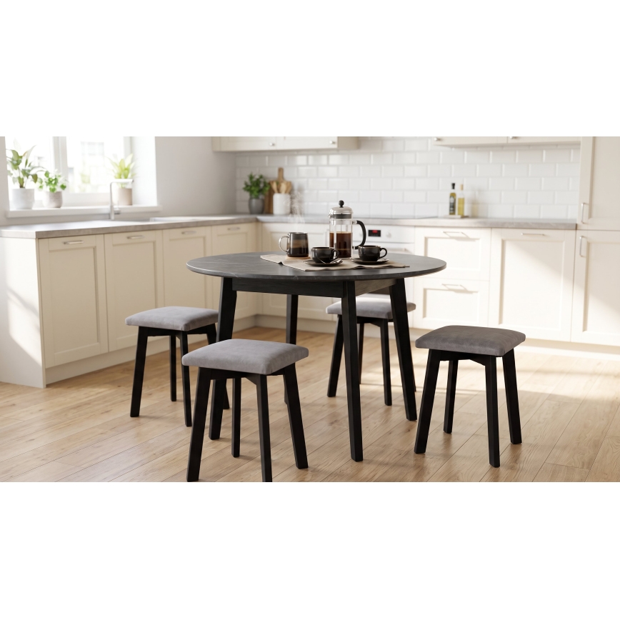 Hocker LUBE 36x36 cm schwarz/grau