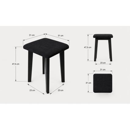 Hocker LUBE 36x36 cm schwarz/grau