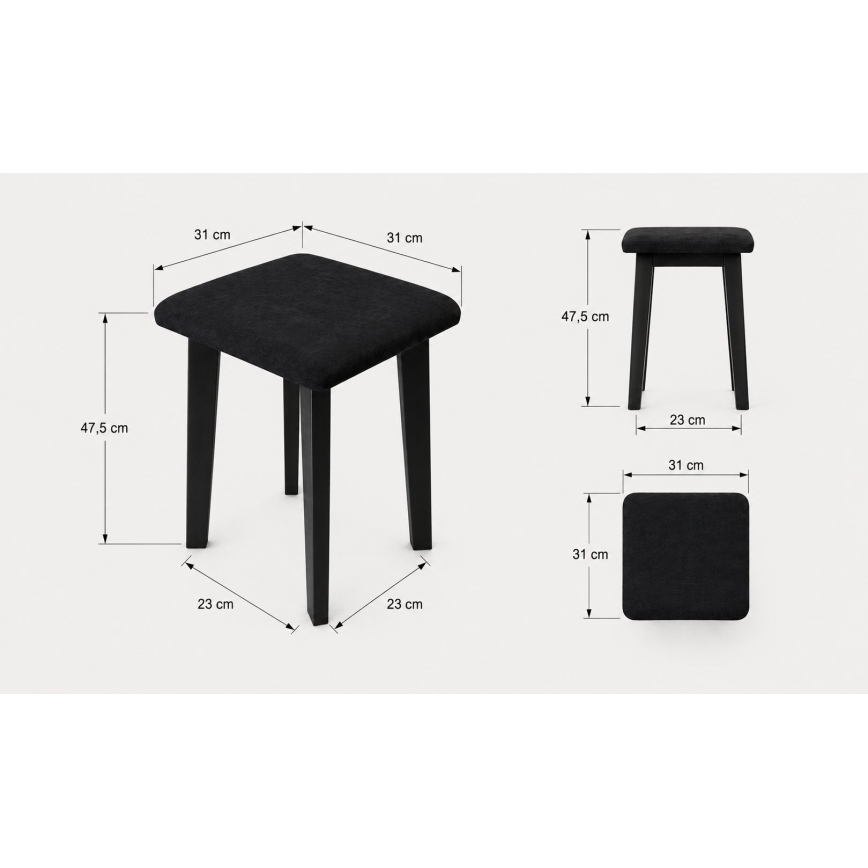 Hocker LUBE 36x36 cm weiß/anthrazit