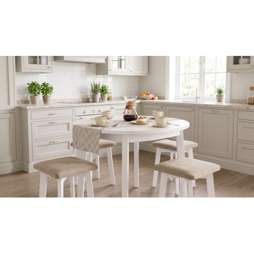 Hocker LUBE 36x36 cm weiß/beige