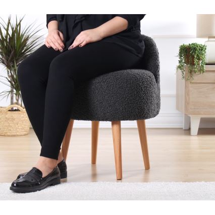 Hocker MIKI Ø 46 cm, dunkelgrau