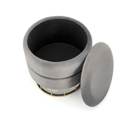 Hocker MINTY Ø 37 cm grau/gold