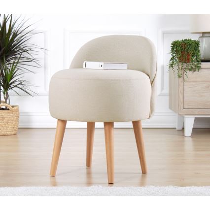 Hocker NIKI Ø 46 cm, cremefarben
