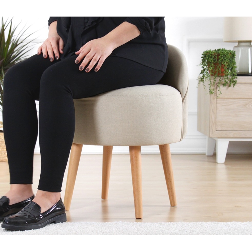 Hocker NIKI Ø 46 cm, cremefarben