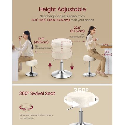 Hocker NUBE, Ø 38,5 cm, weiß