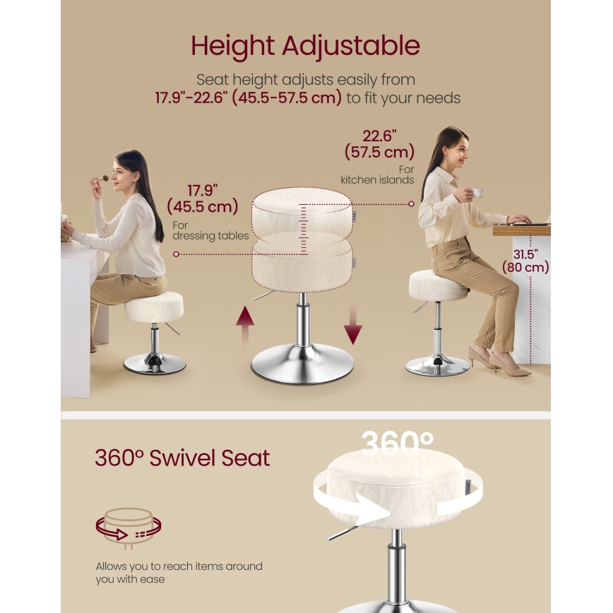 Hocker NUBE, Ø 38,5 cm, weiß