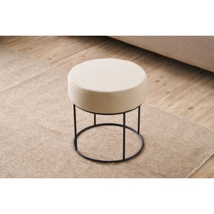 Hocker RELO Ø 40 cm, cremefarben