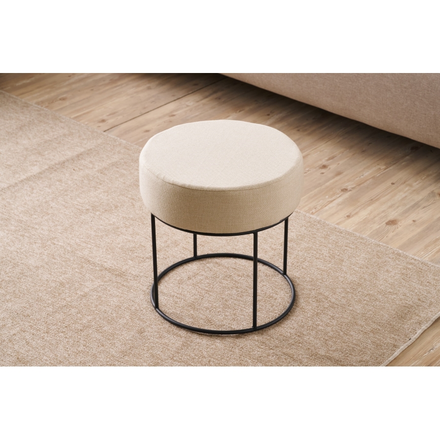 Hocker RELO Ø 40 cm, cremefarben