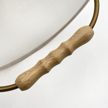 Höhenverstellbare Pendelleuchte RAMONA 1xE27/60W/230V Braun/Weiß/Eiche