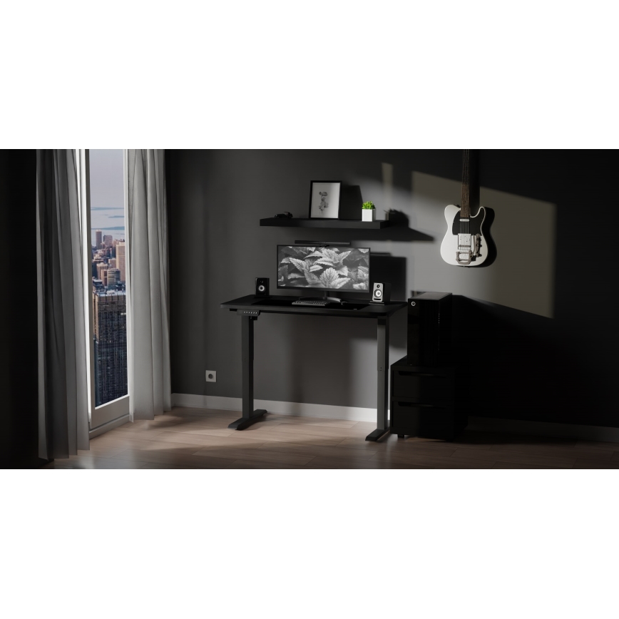 Höhenverstellbarer Schreibtisch LEVANO 120x60 cm schwarz