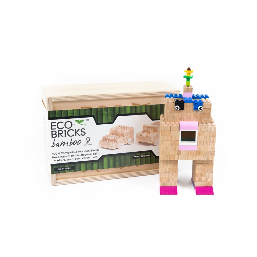 Holz-Baukasten ECO BRICKS, 145 Teile