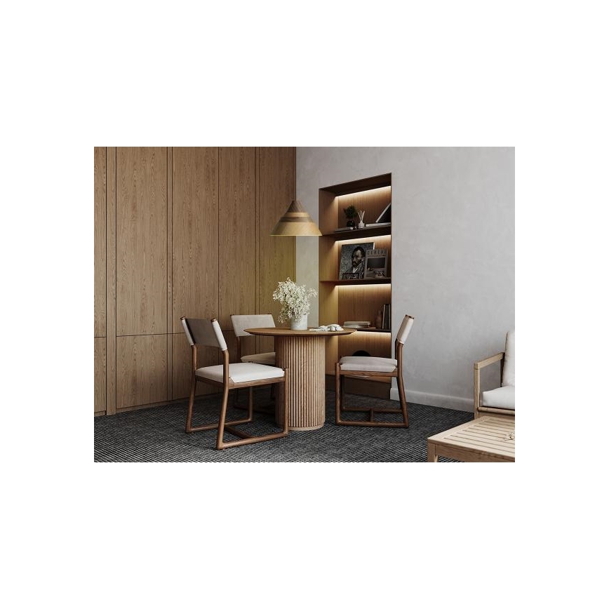 Holz-Pendelleuchte an Kabel 1xE27/60W/230V Ø 33 cm massiv/Eiche/Nussbaum/Kautschukbaum