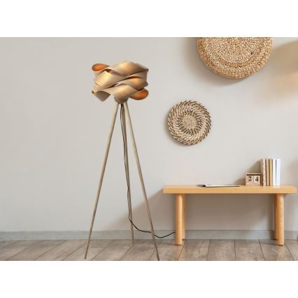 Holz-Stehlampe 1xE27/60W/230V Massiv/Furnier/Esche