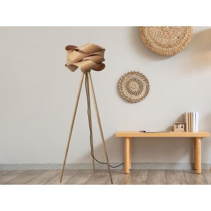 Holz-Stehlampe 1xE27/60W/230V Massiv/Furnier/Esche