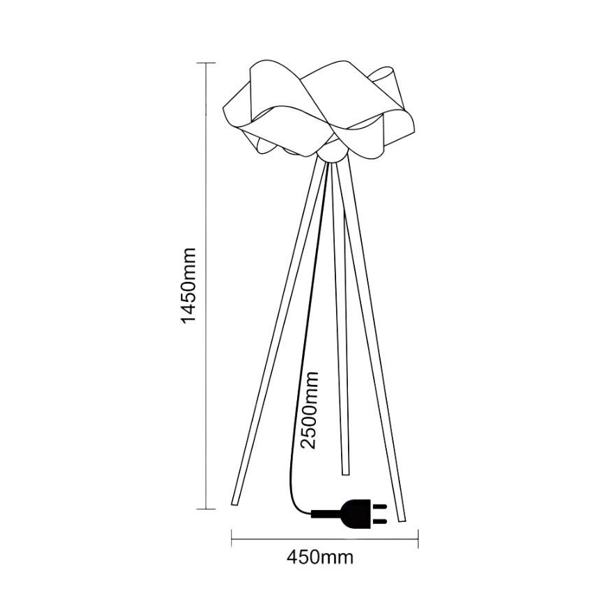 Holz-Stehlampe 1xE27/60W/230V Massiv/Furnier/Esche