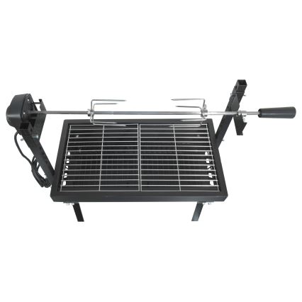 Holzkohlegrill mit Motor 4W/230V schwarz