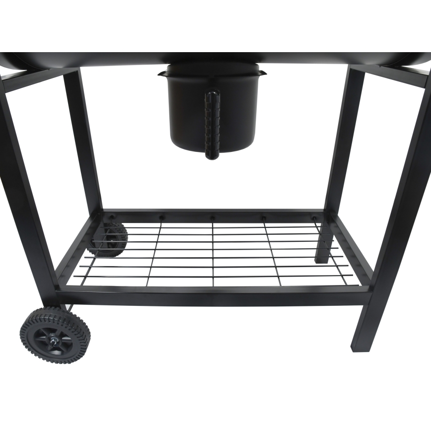 Holzkohlegrill schwarz/Holz