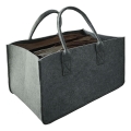 Holzkorb aus Filz mit Griffen 27x50 cm grau