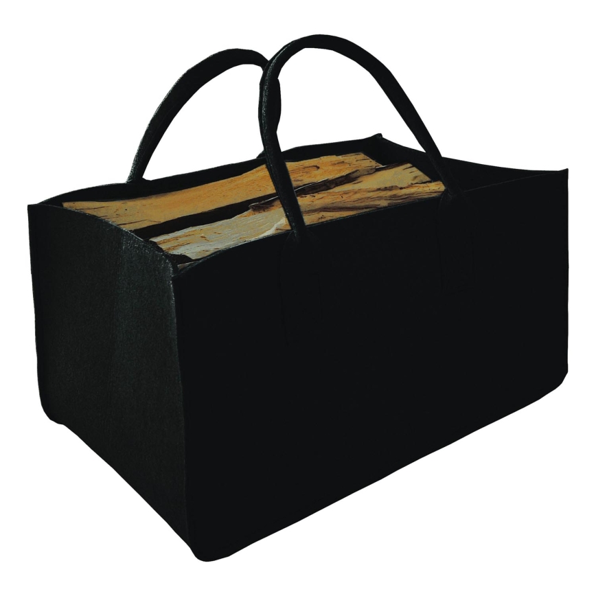 Holzkorb aus Filz mit Griffen 27x50 cm schwarz