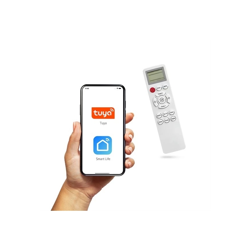 Hybride Solar-Klimaanlage 5 kW Tuya Wi-Fi weiß + Fernbedienung